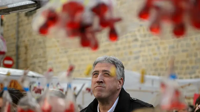 Celebración del día de San Blas con la presencia de Joseba Asirón, Joxe Abaurrea y Aritz Romeo. PABLO LASAOSA 07
