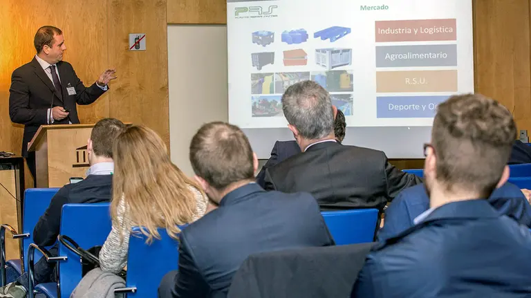 Miguel Díaz, consejero de PRS durante la presentación en Barcelona