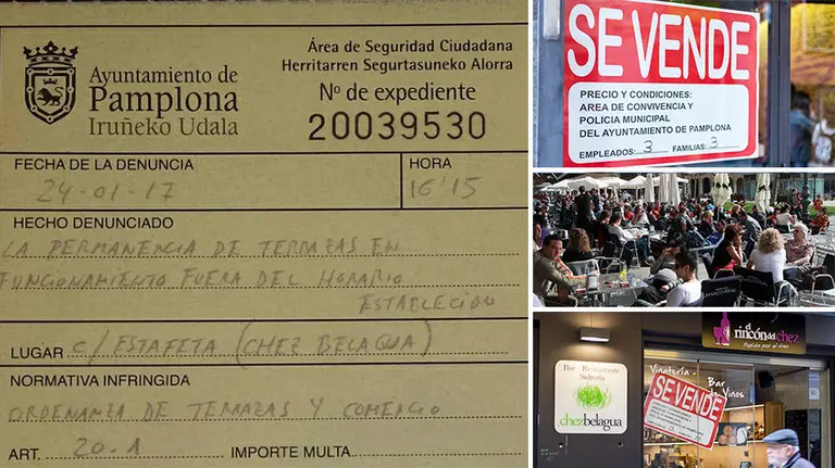 Expediente abierto a uno de los locales de hostelería del Casco Antiguo de Pamplona por incumplir el PEPRI. ÍÑIGO ALZUGARAY