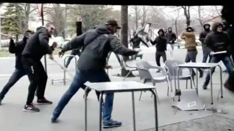 Imagen de los incidentes en Vitoria. Twitter.