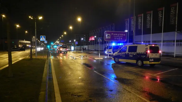 Paso de peatones de la Avenida Guipúzcoa donde ha fallecido una pamplonesa de 76 años arrollada por un coche. POLICÍA MUNICIPAL