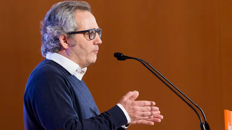 Albert Rivera, protagoniza un acto de Ciudadanos con la delegada autonómica foral, Ruth Goñi, y el portavoz en Navarra, Carlos Pérez-Nievas (16). IÑIGO ALZUGARAY