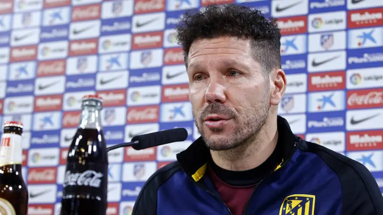Diego Simeone en rueda de prensa. Foto web At. Madrid.