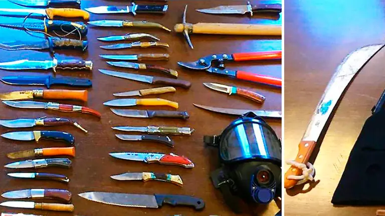 Armas y objetos prohibidos decomisados en la Zona Media por la Policía Foral CEDIDA 3