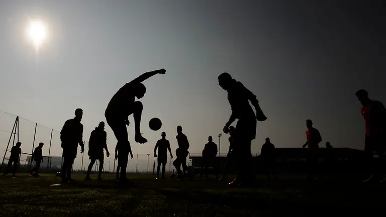 Osasuna en su último entrenamiento antes de viajar para enfrentarse al Celta de Vigo. PABLO LASAOSA 01