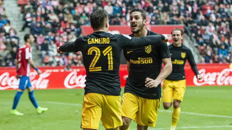 El Atlético de Gameiro triunfa en Gijón. Lfp.