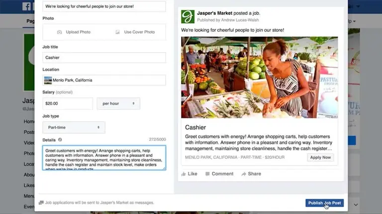 Nuevo buscador de empleo de la red social Facebook. FACEBOOK