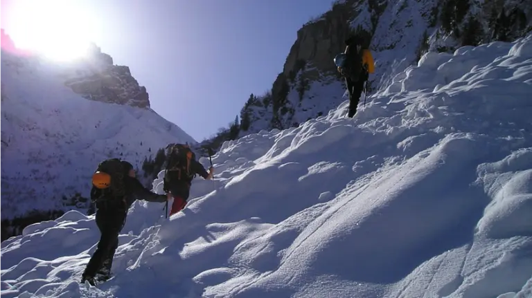Un grupo de personas practica raquetas de nieve. ARCHIVO