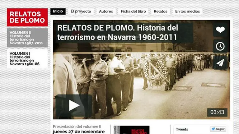 Una de las portadas de la web de Relatos de Plomo