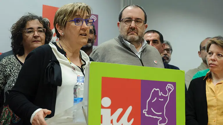 Presentación de la candidatura de Marisa de Simón como coordinadora general de Izquierda Unida de navarra. MIGUEL OSÉS (9)