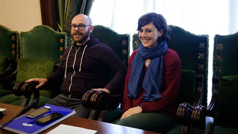 Celebración de pleno ordinario en el Ayuntamiento de Pamplona. MIGUEL OSÉS
