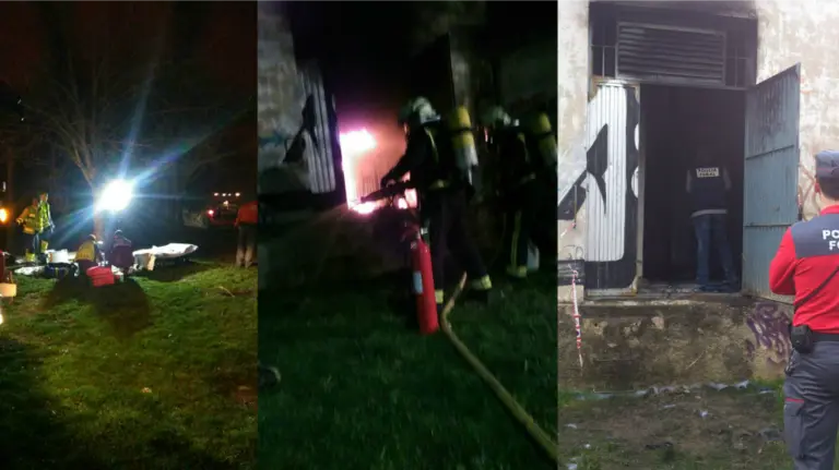 Tríptico de imágenes facilitadas por los servicios de emergencia sobre el suceso. 