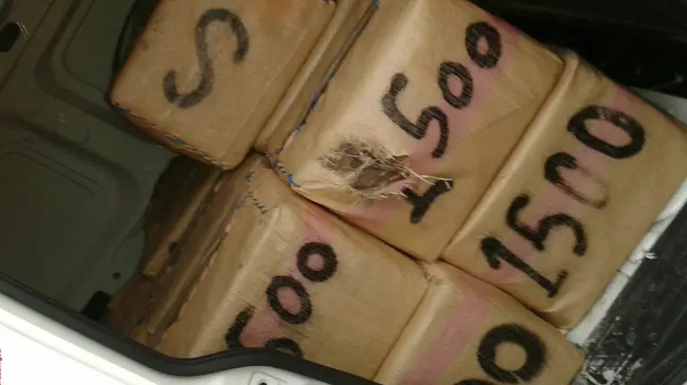 Alijo de droga incautado por la Policía Foral en Tiebas PF