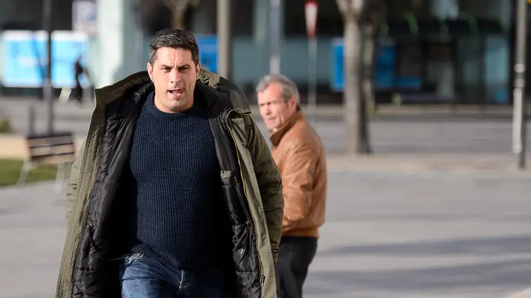 El Expelotari Mikel Goñi comparece en la Audiencia por su juicio por extorsión. PABLO LASAOSA (2)