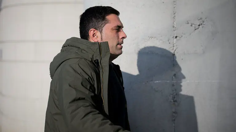 El Expelotari Mikel Goñi comparece en la Audiencia por su juicio por extorsión. PABLO LASAOSA (3)