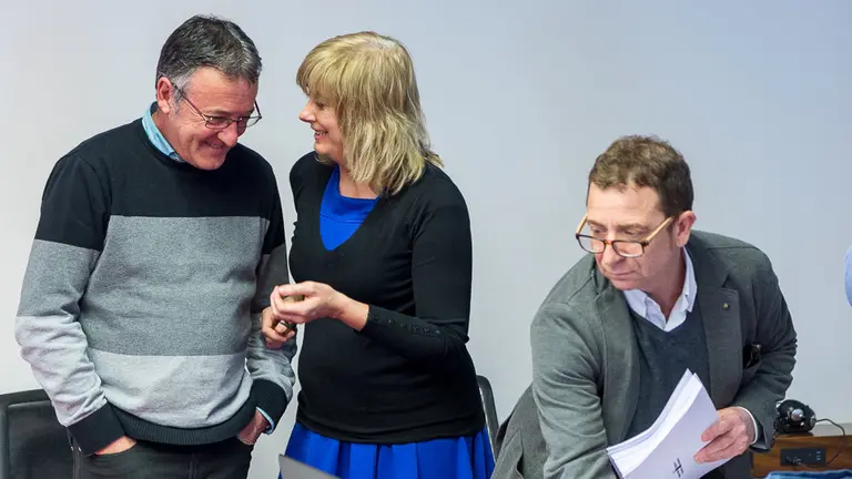 La consejera Ana Ollo informa sobre el borrador del decreto sobre uso de las lenguas propias de Navarra en sus administraciones públicas (06). IÑIGO ALZUGARAY