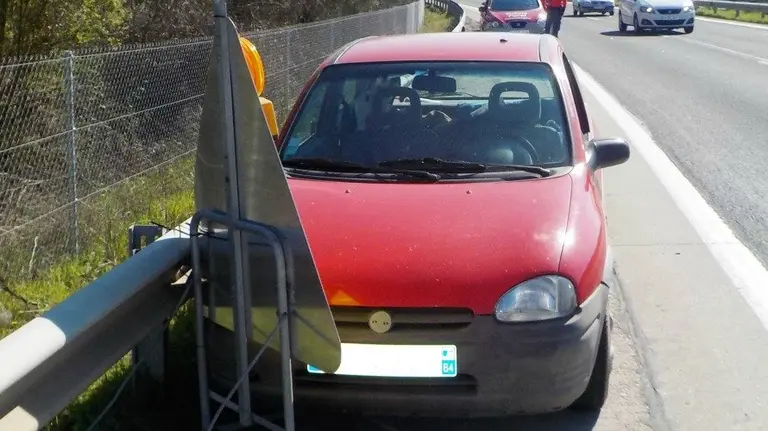 El coche en el que viajaban los franceses. PFORAL