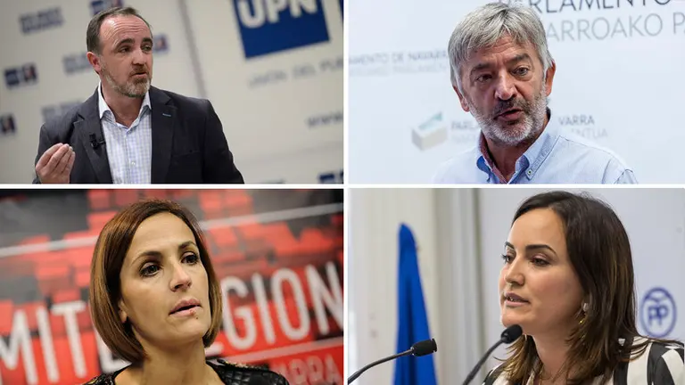 Los representante políticos Javier Esparza, de UPN, Koldo Martínez, de Geroa Bai, María Chvite, de PSN, y Cristina Sanz, senadora del PPN