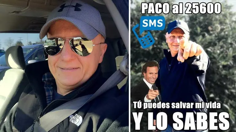 Imágenes de la página de Paco sanz para recaudar dinero para tratar su enfermedad. FACEBOOK