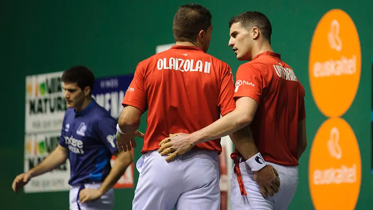Semifinal del Campeonato Mano Parejas entre Olaizola II - Untoria y Elezkano II - Zabaleta. MIGUEL OSÉS_8