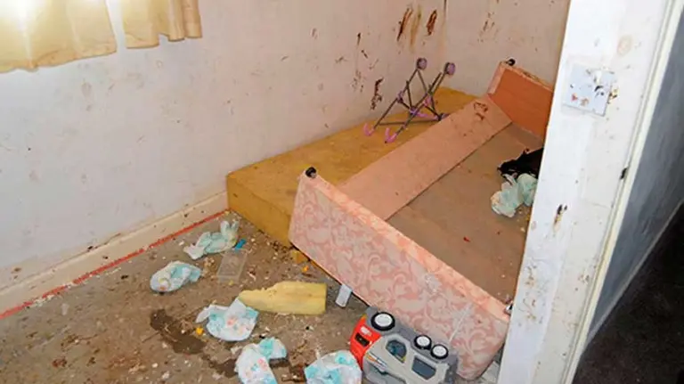 Estado de la vivienda enla que se encontró a los cuatro niños. CEDIDA