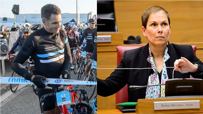 Uxue Barkos y Miguel Induráin.