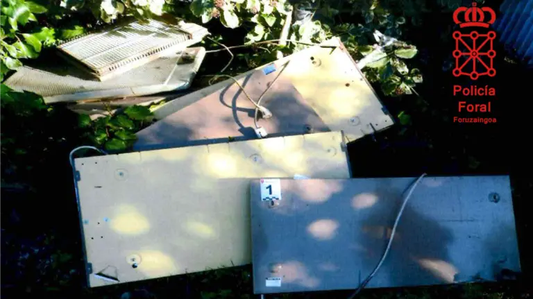 Parte del material sustraído. PFORAL