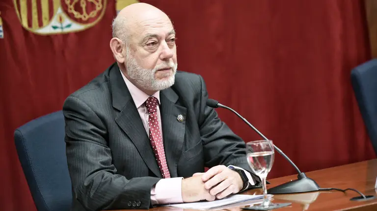 El fiscal general del Estado, José Manuel Maza, imparte una conferencia organizada por el Tribunal Superior de Justicia de Navarra y CaixaBank. PABLO LASAOSA (2)