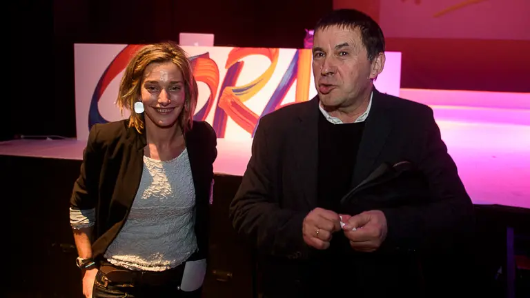 Sortu celebra un acto, acompañados de Arnaldo Otegi, para la elección de su nuevo Consejo en Navarra. PABLO LASAOSA 02