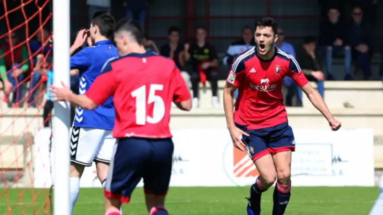 Osasuna juvenil celebra un gol en Tajonar. Foto CA Osasuna.