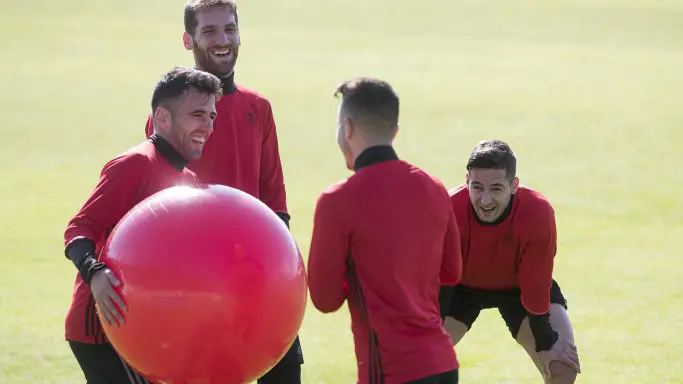 Entrenamiento de Osasuna en Tajonar.