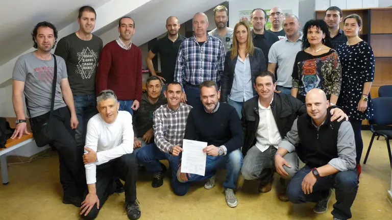 Representantes sindicales de Policía local y Policía Foral de Navarra.