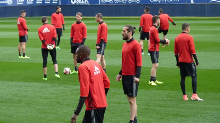 Entrenamiento de Osasuna en El Sadar.