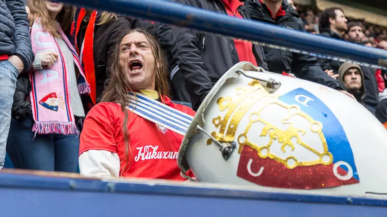 La grada de El Sadar durante el partido entre Osasuna y Athletic Club de Bilbao (28). IÑIGO ALZUGARAY