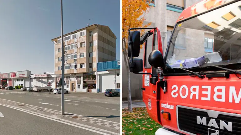 Localización de la empresa en la que se ha producido un incendio esta noche, en Berrioplano