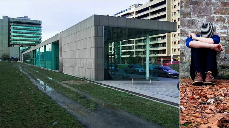 A la izquierda, la estación de autobuses de Pamplona, donde el niño ha dicho que ha llegado. A la derecha, una imagen de un niño de recurso. (2)
