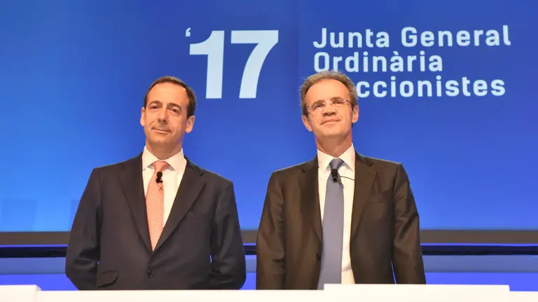 Gonzalo Gortázar y Jordi Gual, consejero delegado y presidente de CaixaBank