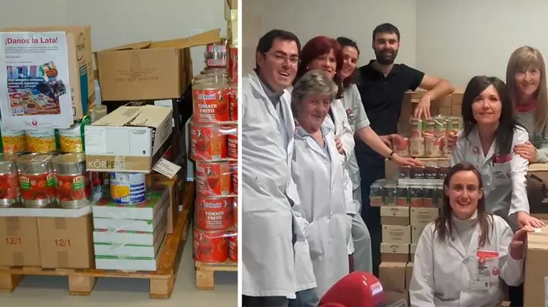 Roberto Santos, junto a un grupo de trabajadores y voluntarios del Hospital. HOSPITAL SAN JUAN DE DIOS