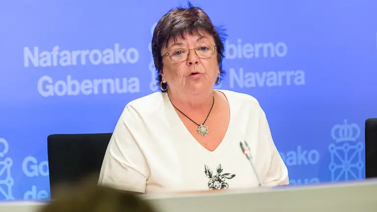 Uxue Barkos, María Solana y María José Beaumont informan de los asuntos tratados en la reunión semanal del Gobierno de Navarra (29). IÑIGO ALZUGARAY