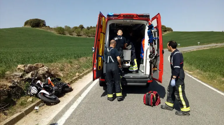 Motorista herido en Tafalla.