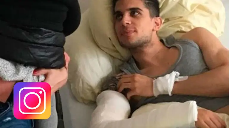 El jugador español del Borussia Dortmund, Marc Bartra, tras el atentado. INSTAGRAM