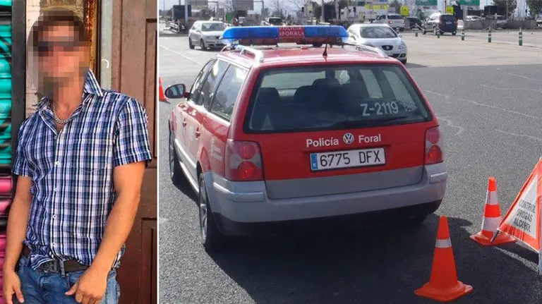 A un lado el joven autor del atropello múltiple en Tudela, al otro un control rutinario.