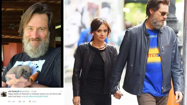 Jim Carrey reaparece en las redes sociales al cumplirse año y medio de la muerte de su novia. TWITTER