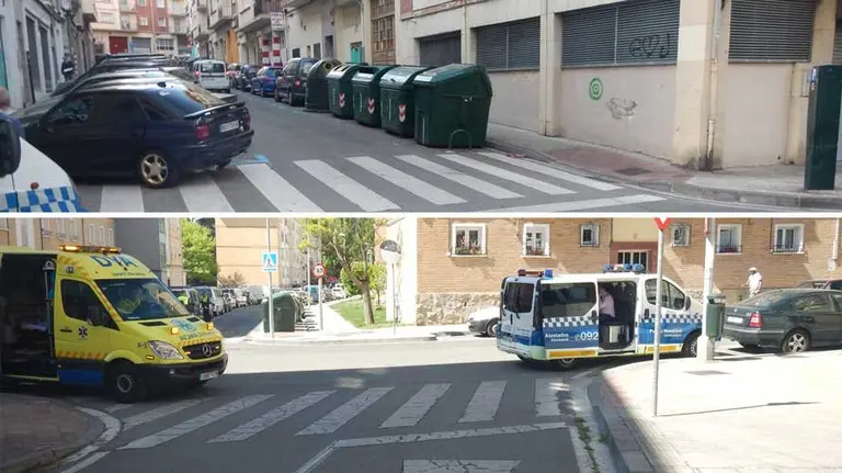 Zonas de Pamplona donde se produjeron los dos accidentes. POLICÍA MUNICIPAL