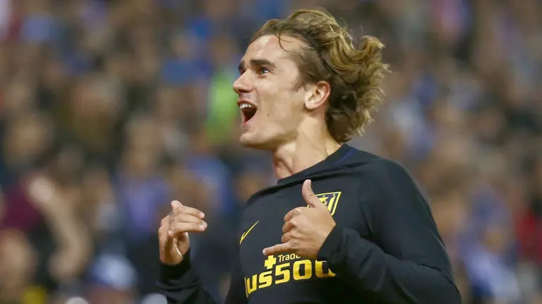 Griezmann celebra un gol con el Atlético. Lfp.