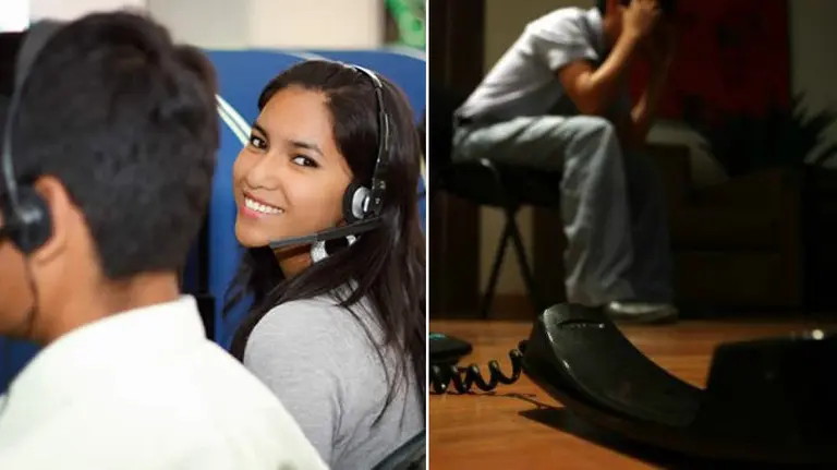 Imagen de archivo de una teleoperadora y una persona cabreada tras hablar por teléfono NAVARRACOM