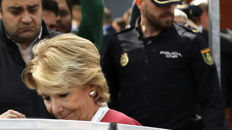 Esperanza Aguirre tras su declaración en el caso Gürtel. EFE