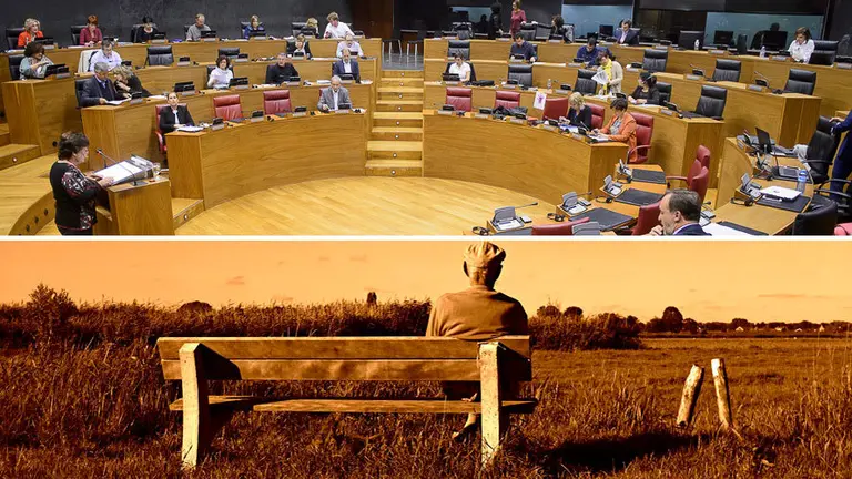 El Parlamento de Navarra aprueba el proyecto de Ley para complentar las pensiones a 22.000 navarros. PABLO LASAOSA.