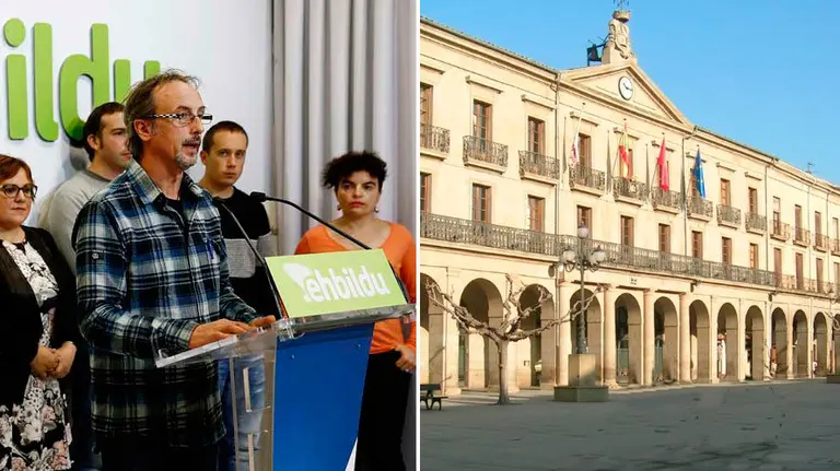 El alcalde de Tafalla, Arturo Goldaracena, durante una intervención en EH Bildu.