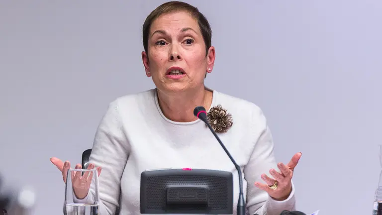 Comparecencia de la presidenta del Gobierno de Navarra, Uxue Barkos, para abordar la agresión sufrida por dos agentes de la Guardia Civil en Alsasua (29). IÑIGO ALZUGARAY